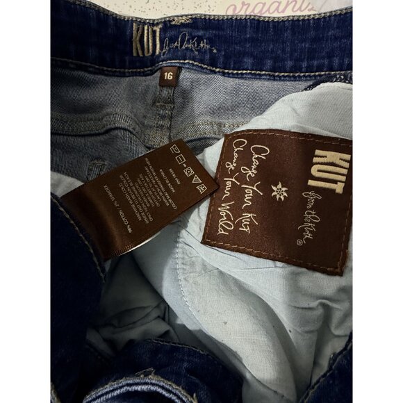 Kut From The Kloth Womens Denim Skinny Jeans With Frayed Hem Size 16 Blue Cotton - Picture 4 of 15